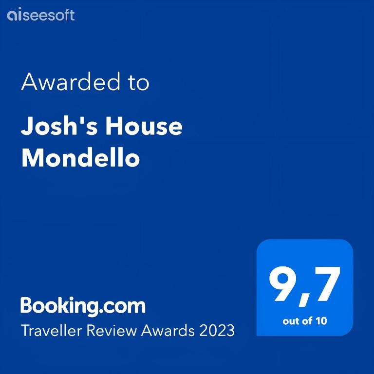 Certyfikat, podpis lub inny dokument wystawiony w obiekcie Josh's House Mondello