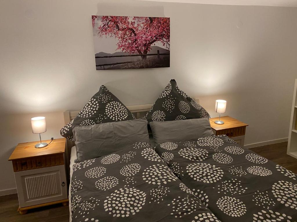 Postel nebo postele na pokoji v ubytování Ferienhaus Am Riedbach - Birstein