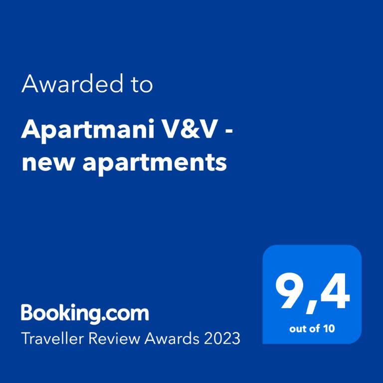 Certifikát, ocenenie alebo iný dokument vystavený v ubytovaní Apartmani V&V - new apartments