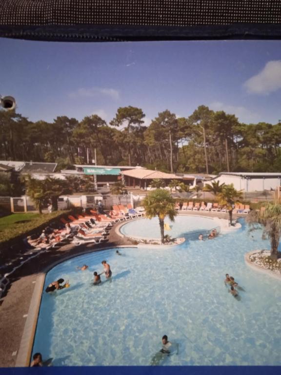- un groupe de personnes dans la piscine d'un complexe dans l'établissement les viviers, à Lège-Cap-Ferret