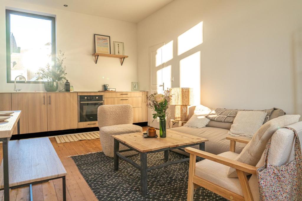 Posezení v ubytování Maison Cachée - Chambres et Appartements en Baie de Somme