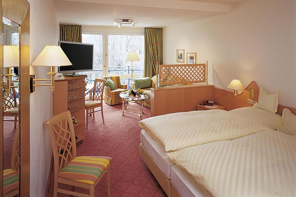 TV a/nebo společenská místnost v ubytování Rüters Parkhotel