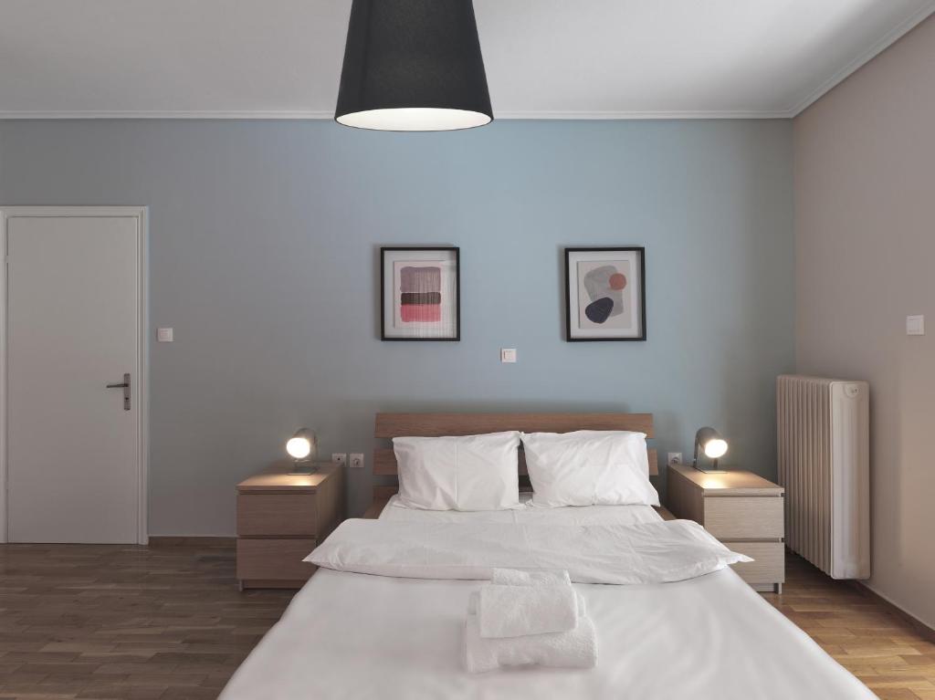 Łóżko lub łóżka w pokoju w obiekcie 2 bedroom apartment close to children's hospital