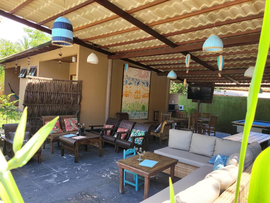 Uma área de estar em Pousada Macunaima