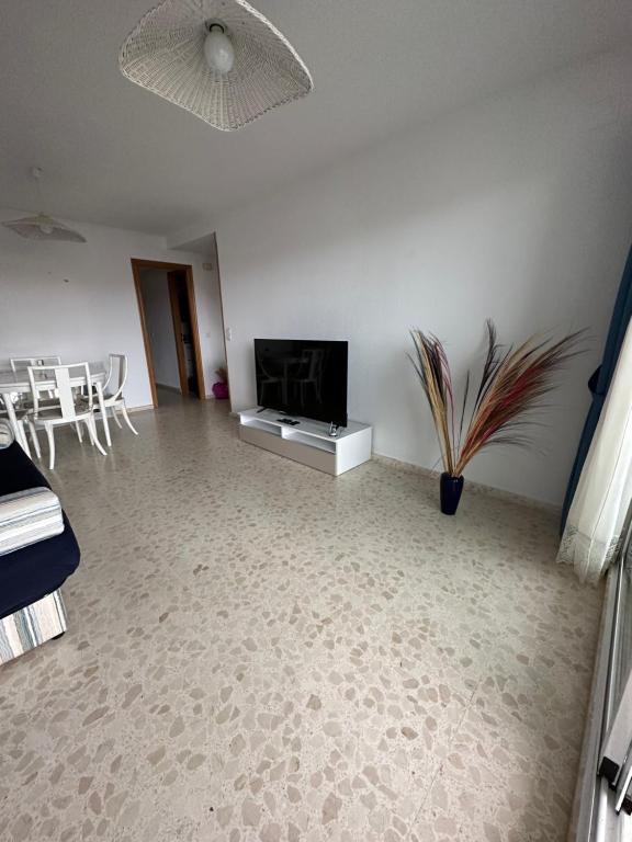 TV a/nebo společenská místnost v ubytování Precioso apartamento con piscina