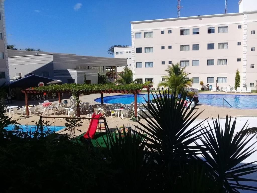Bazén v ubytování Resort Encontro das Aguas o melhor de Caldas Novas nebo v jeho okolí