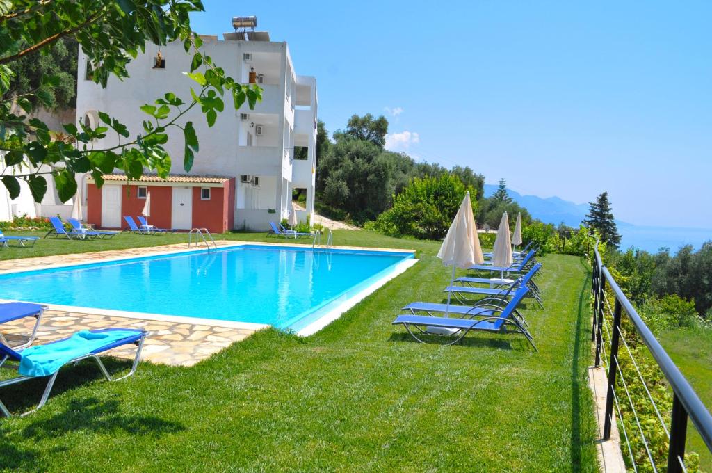 Basen w obiekcie Apartments with swimming pool and panorama sea view - Pelekas Beach lub w pobliżu
