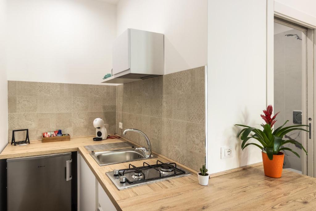 Kuchnia lub aneks kuchenny w obiekcie Trisina Rooms