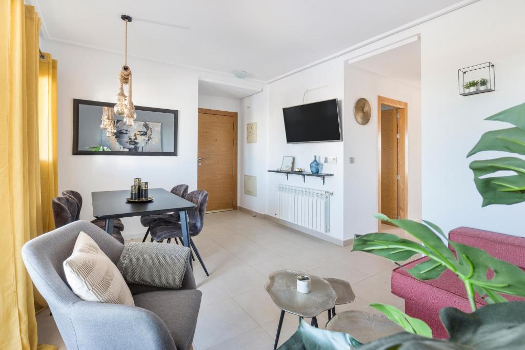 TV a/nebo společenská místnost v ubytování Casadeluxe Riquelme