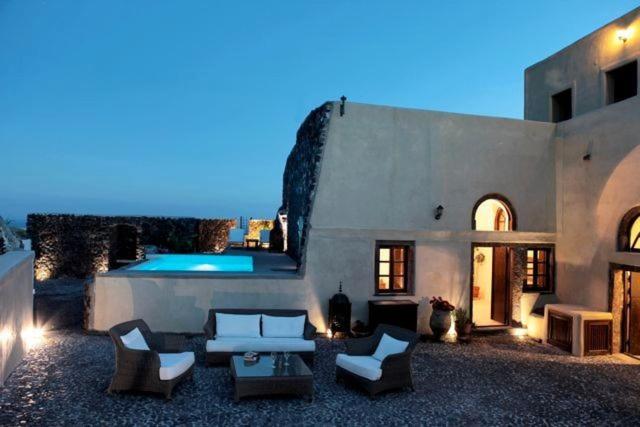 Super Luxury Santorini Villa Mansion Kyani Private Pool 3 BDR Megalochori 내부 또는 인근 수영장