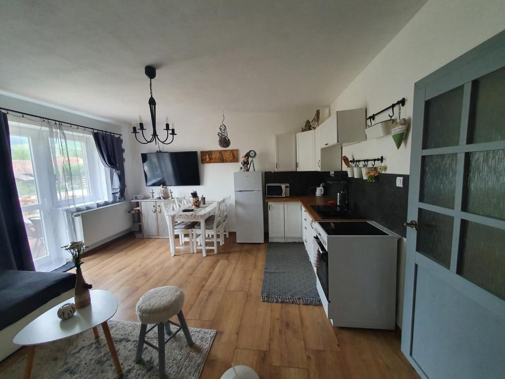Kuchyň nebo kuchyňský kout v ubytování Apartmánový dom Adas