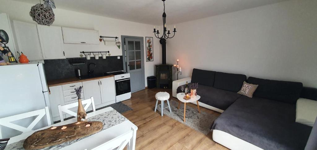 Kuchyň nebo kuchyňský kout v ubytování Apartmánový dom Adas