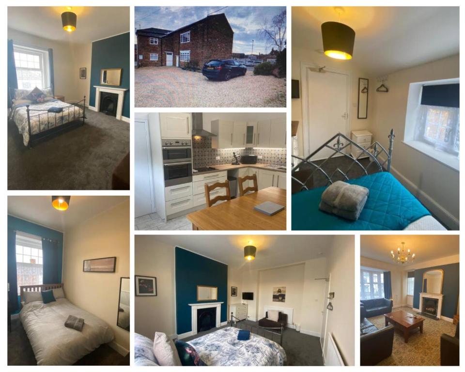 a collage of different pictures of a room at 8 Bedroom House For Corporate Stays in Kettering in Kettering