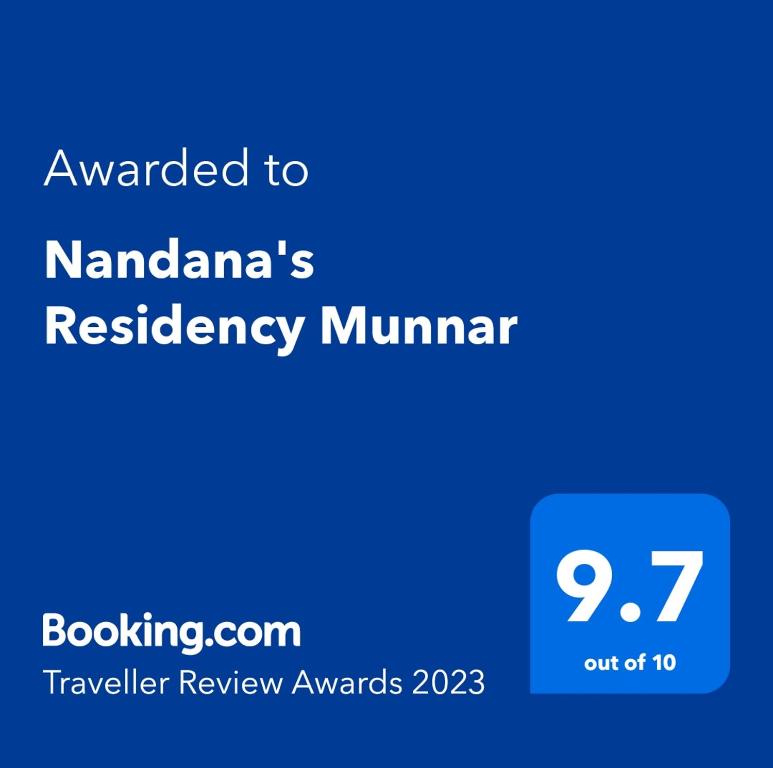Certifikát, hodnocení, plakát nebo jiný dokument vystavený v ubytování Nandana's Residency Munnar