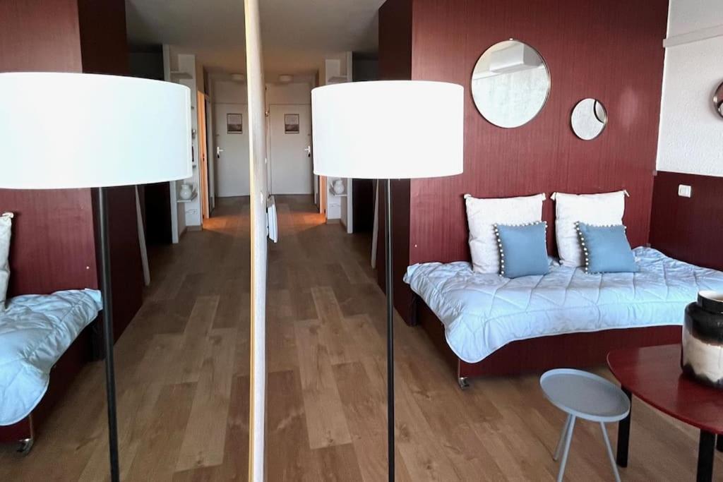 Posteľ alebo postele v izbe v ubytovaní Vue exceptionnelle sur la baie de Collioure