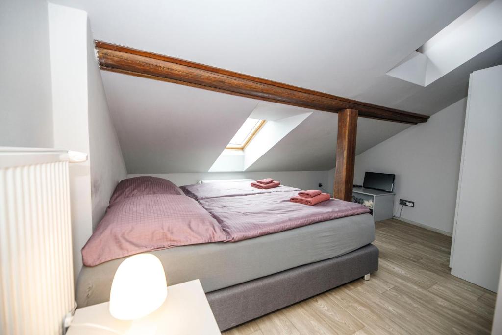 Postel nebo postele na pokoji v ubytování Libušina Villa