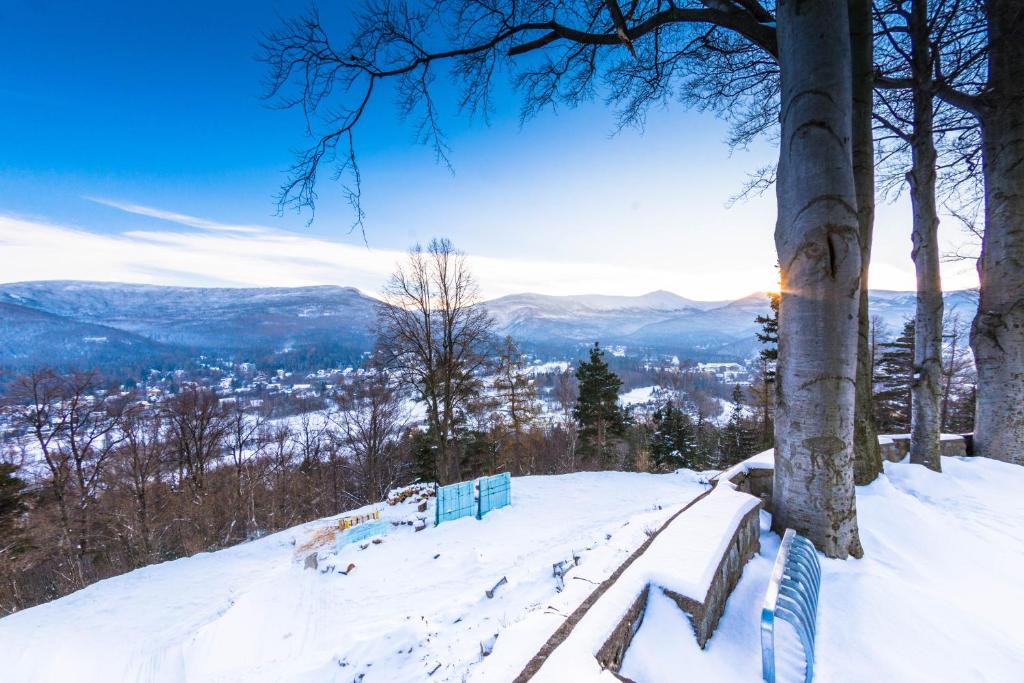 Apartamenty hoteLOVE na Skale v zime