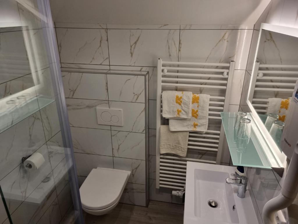 Koupelna v ubytování Hotel Gletschermühle