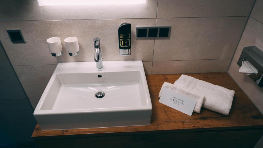 Koupelna v ubytování Stadthotel Haslach