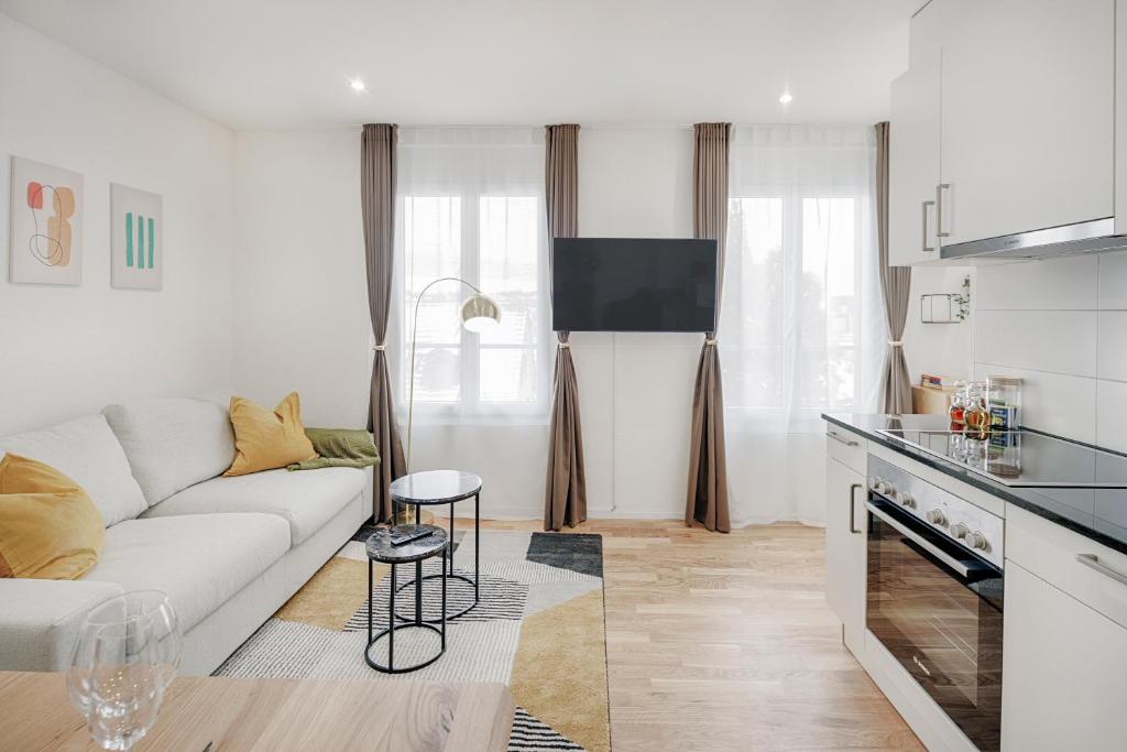Kuchyň nebo kuchyňský kout v ubytování EH Apartments Jupiter
