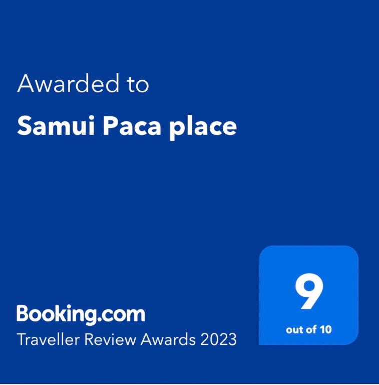 Certifikát, hodnocení, plakát nebo jiný dokument vystavený v ubytování Samui Paca place
