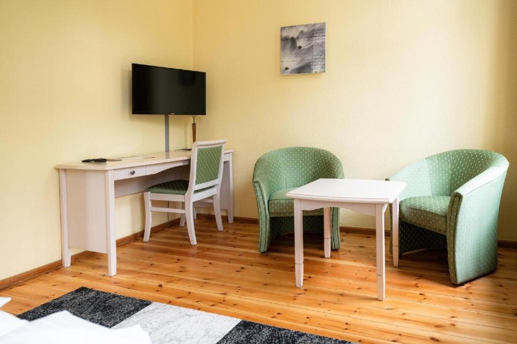 TV a/nebo společenská místnost v ubytování Elbterrasse Wörlitz