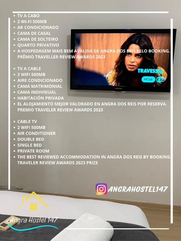 TV a/nebo společenská místnost v ubytování Angra Hostel 147