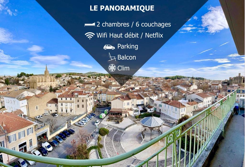een balkon met uitzicht op de stad bij Le Panoramique Salonais in Salon-de-Provence