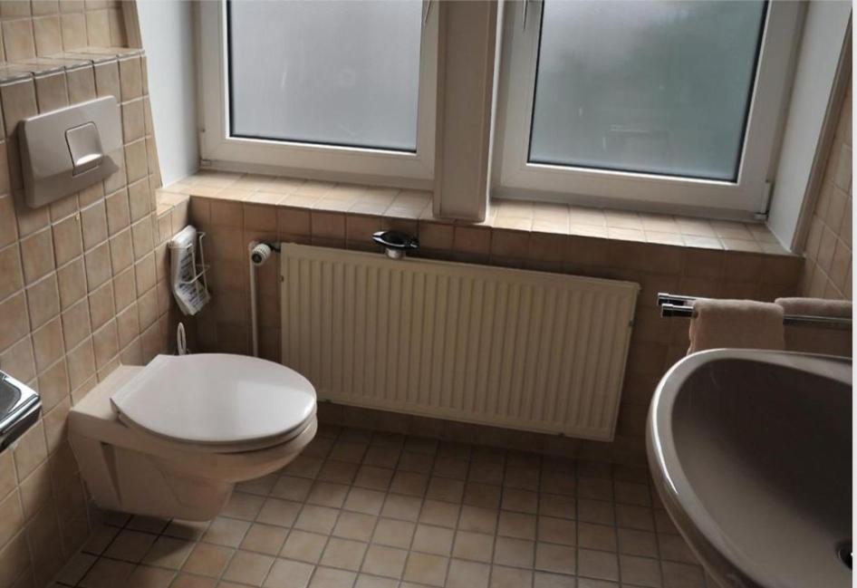 Koupelna v ubytování Lessinghof