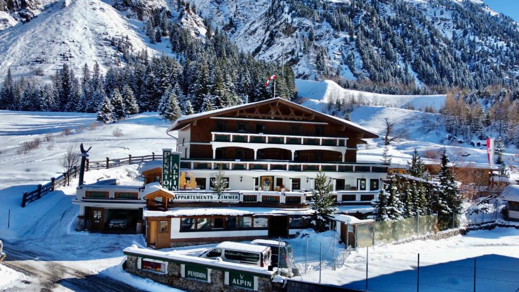 Pension Alpin saat musim dingin