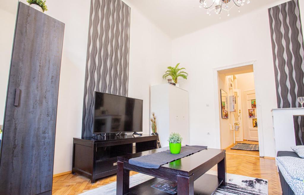 A television and/or entertainment centre at Váci Street Studio