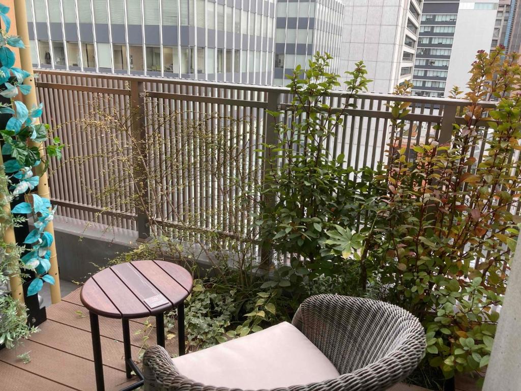 Balkón nebo terasa v ubytování Dormy Inn Premium Ginza
