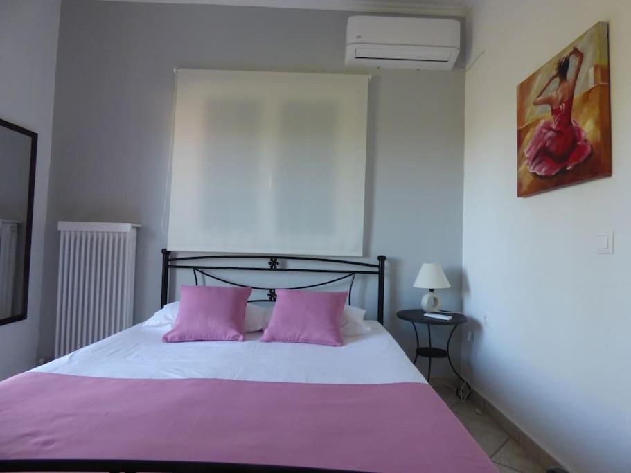Postel nebo postele na pokoji v ubytování AGIOS LEON APARTMENT 1