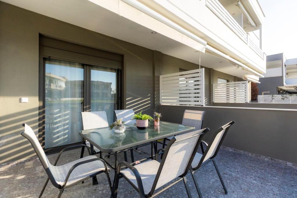 Balkón alebo terasa v ubytovaní TwinStars Superior Apartment