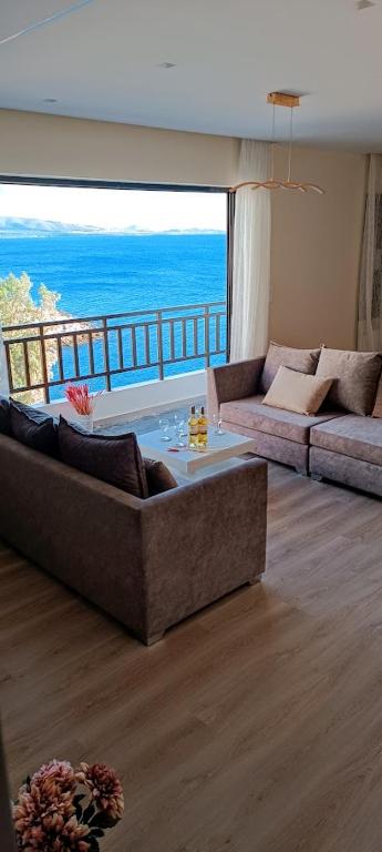 Posezení v ubytování Blue Seaview Suites