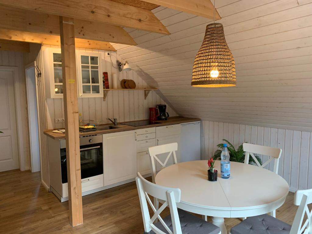 Kuchyň nebo kuchyňský kout v ubytování Apartments im Schwedenstil