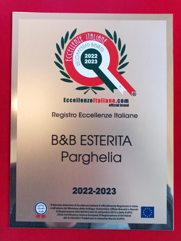 Certyfikat, podpis lub inny dokument wystawiony w obiekcie B&B Esterita