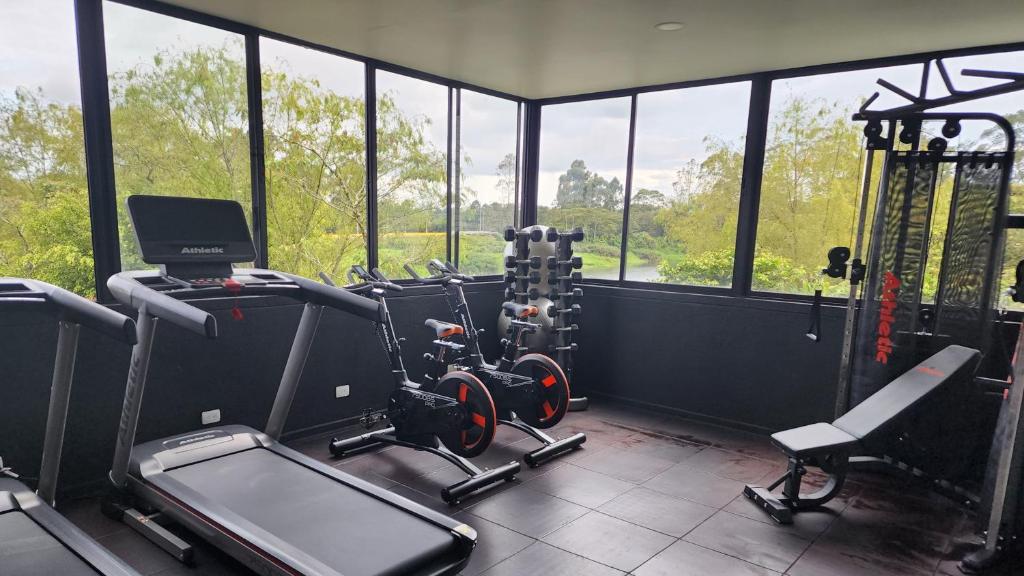 Fitness centrum a/nebo fitness zařízení v ubytování Hotel Lagoon
