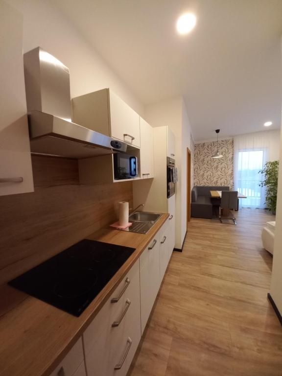 A kitchen or kitchenette at Laudach INN