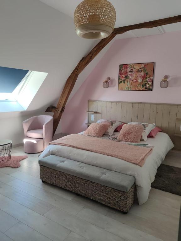Posteľ alebo postele v izbe v ubytovaní Chambre d'hôtes