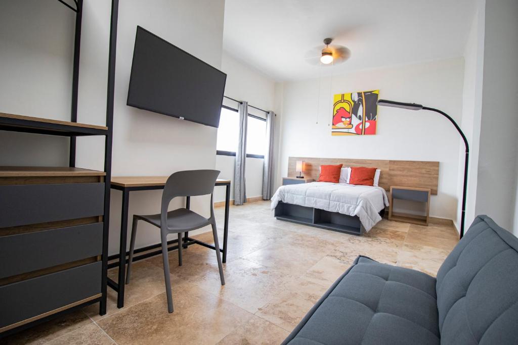 Postel nebo postele na pokoji v ubytování Hostal 170