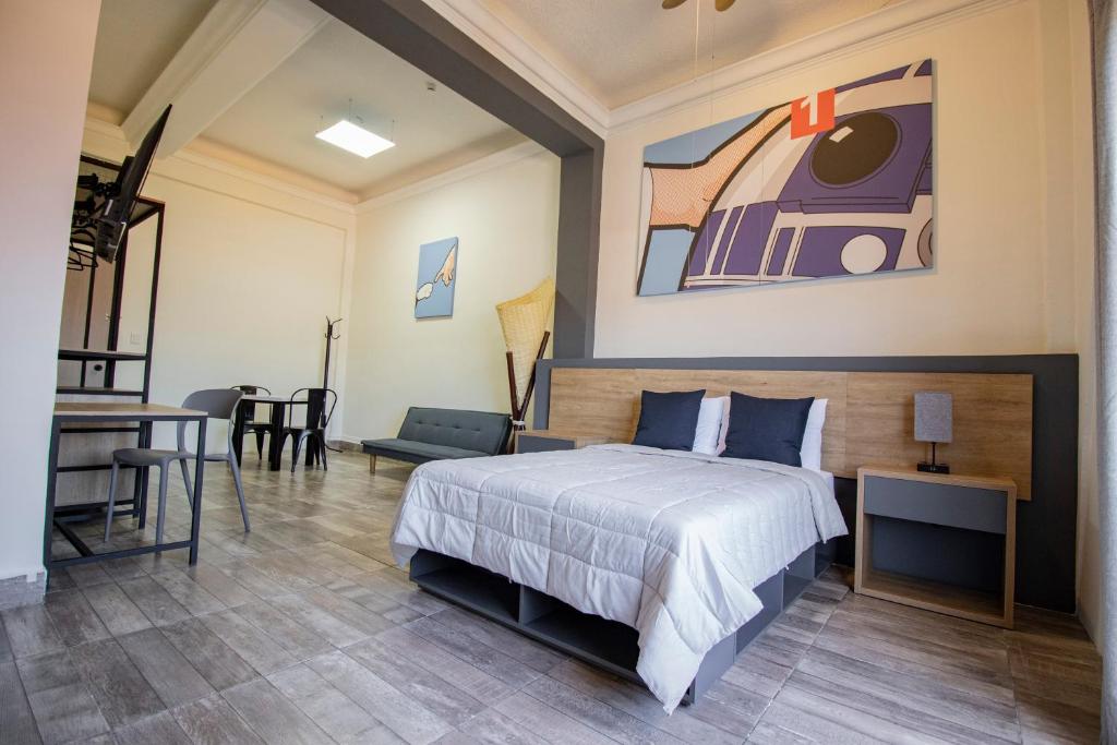 Postel nebo postele na pokoji v ubytování Hostal 170