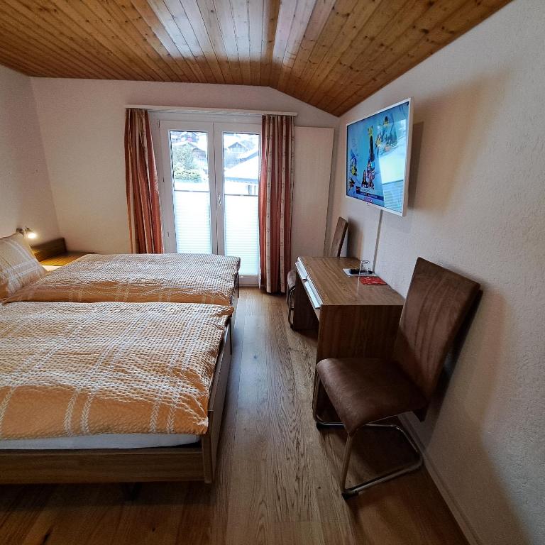 Voodi või voodid majutusasutuse B&B Chalet Rustica Inden, Leukerbad toas