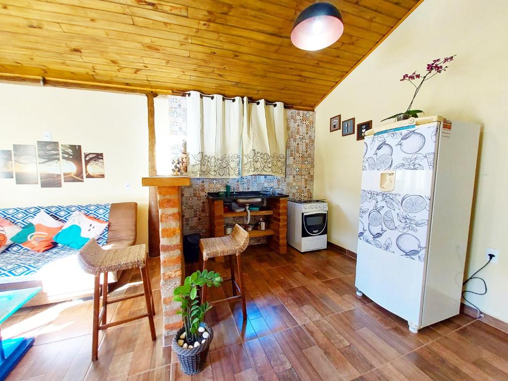 Kuchyň nebo kuchyňský kout v ubytování Pousada Pé na Montanha