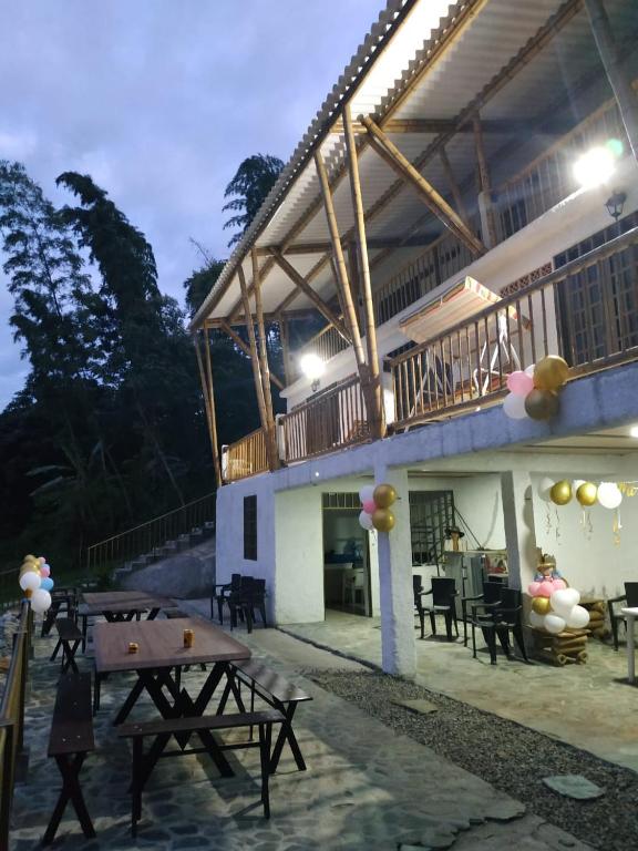 Balkón nebo terasa v ubytování El Guadual Casa Campestre