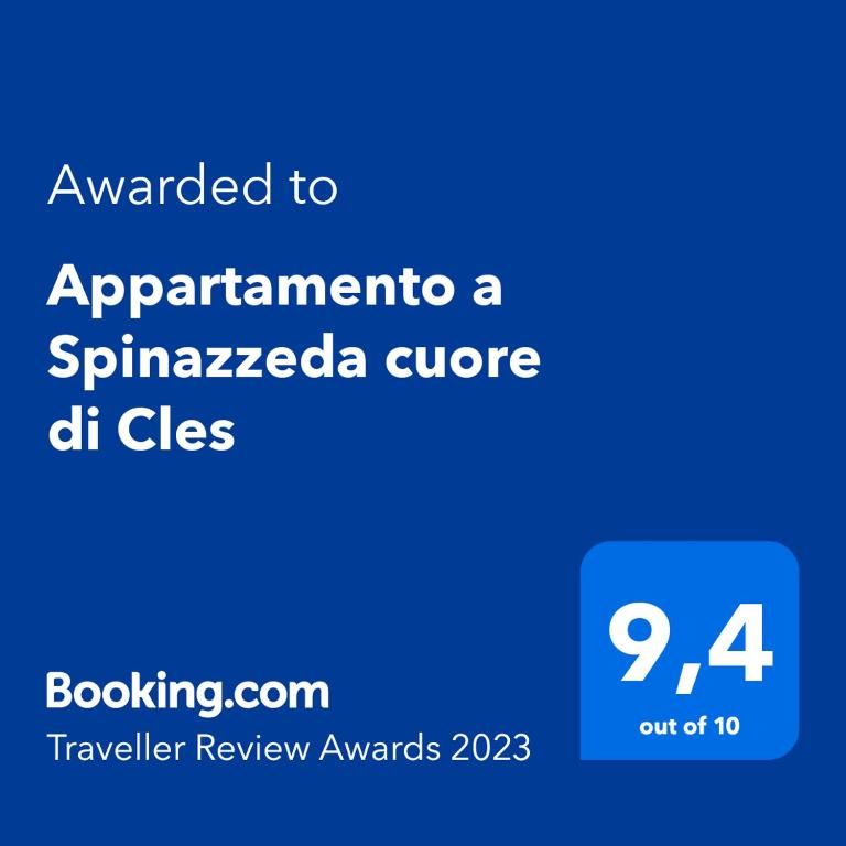 Certifikát, hodnocení, plakát nebo jiný dokument vystavený v ubytování Appartamento a Spinazzeda cuore di Cles