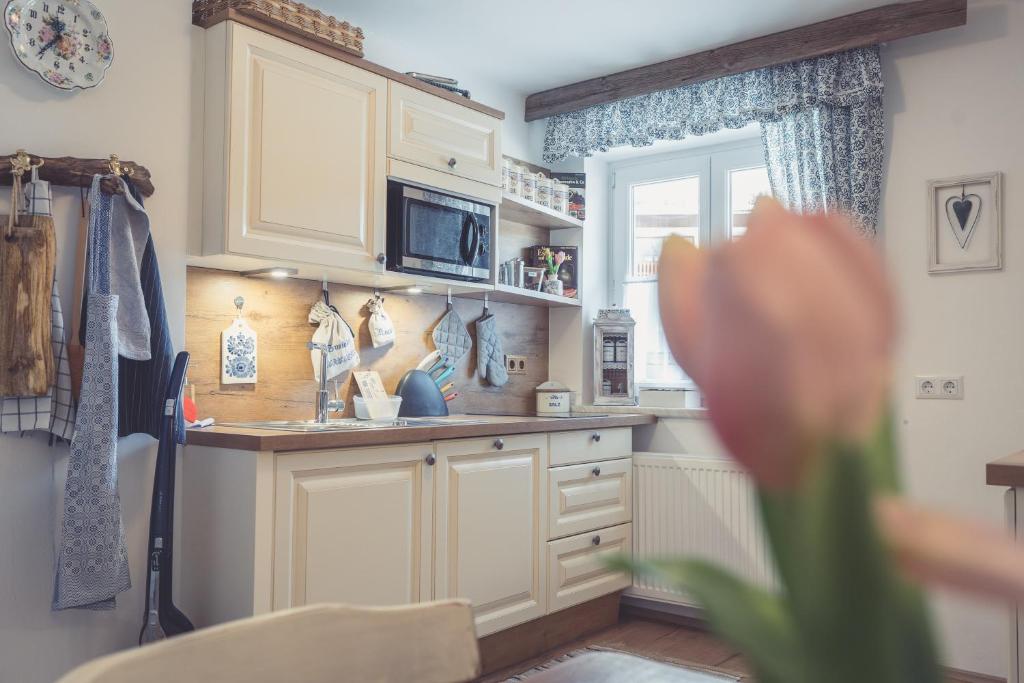 Kuchyň nebo kuchyňský kout v ubytování Haus Victoria