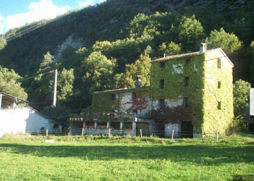 an old building with ivy on it in a field at Ferme La Siberie in Entrevaux