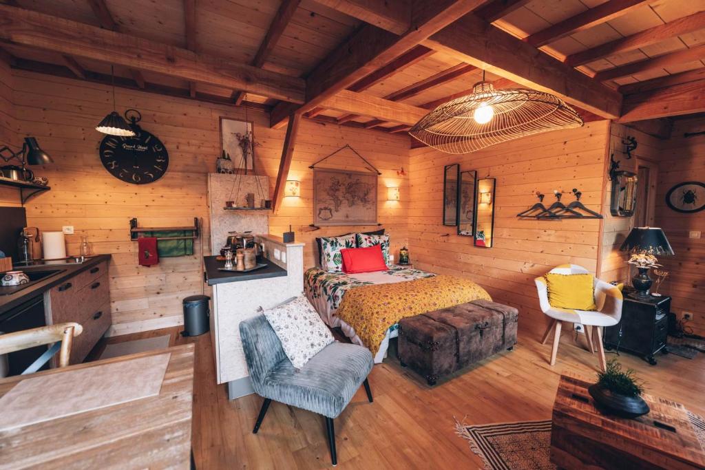 Posedenie v ubytovaní La cabane du bon chemin ,spa