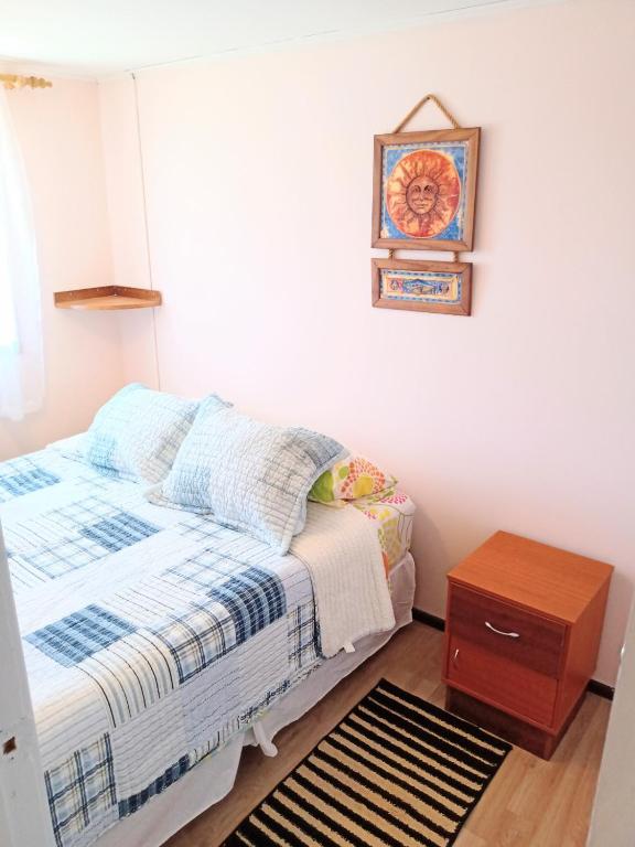 Postel nebo postele na pokoji v ubytování CABAÑA EN PUERTO VARAS